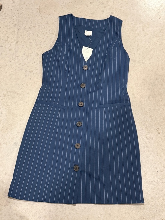 a new day Dresses & Skirts - a new day Navy Pinstripe Button-Down Dress